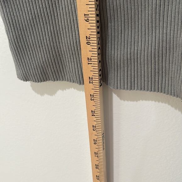 Vince Slvls Mock Neck Ribbed Sweater Size Large Gray - Picture 6 of 8